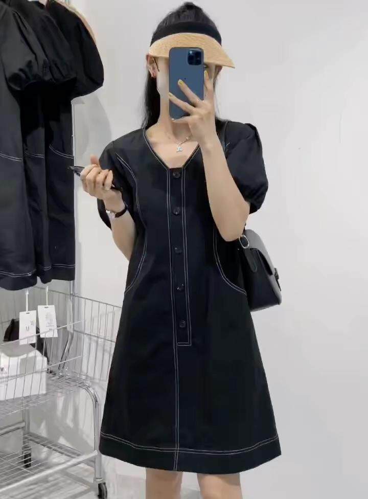 欧货同款明线裁制款连衣裙，女装连衣裙，玩美