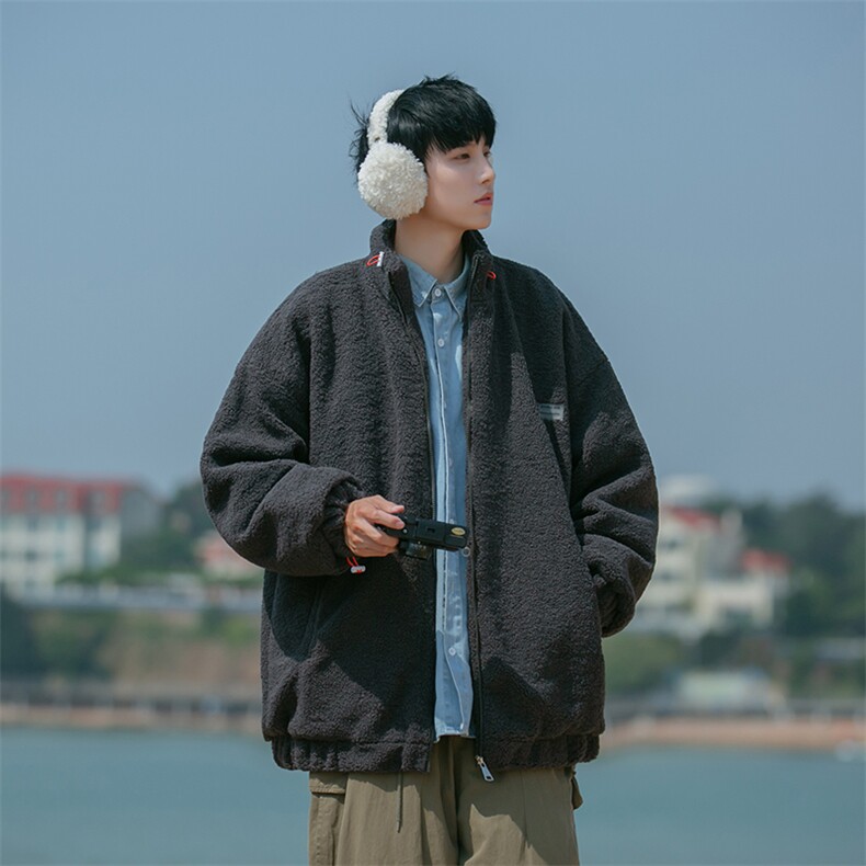 B225-W8530-P110-X138-透明标签羊羔毛加厚棉服-材质60%棉40%涤纶图片