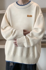 控78假两件毛衣男大码加绒针织衫男毛线衣M80293-P55加绒P70，男装针织衫/毛衣，电商A040