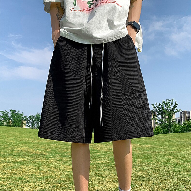 肌理感休闲短裤男夏美式宽松抽绳五分运动裤中裤XZ514-2-1533-P38,男装牛仔裤,星座514-2(原B239)