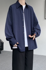 8XL-M泡泡纱盐缩肌理长袖衬衫男夏季冰丝外套防晒衬衣CS29007P40，男装衬衫，电商B312