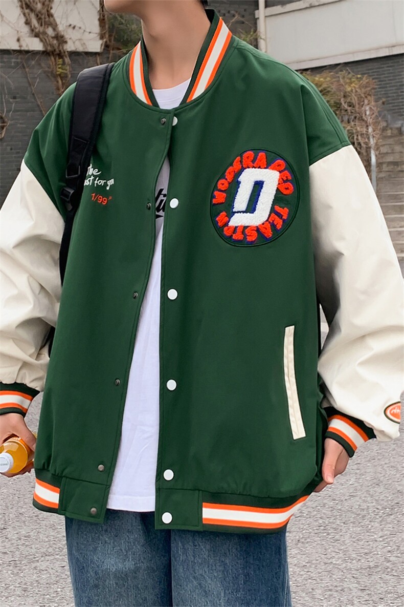 秋款棒球服夹克外套男潮牌潮流字母刺绣情侣学生22128-P80控118,男装夹克,星座717