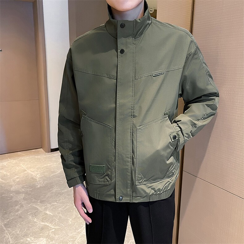 简约夹克男生上衣外套军绿色上衣JK8402-p95,男装夹克,星座1012-1