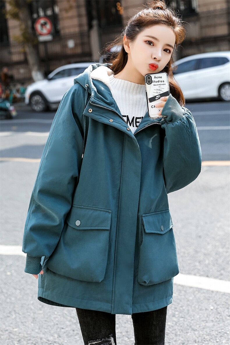 2024冬季新款胖MM200斤加绒加厚外套棉服宽松休闲保暖大码派克服,女装棉衣/棉服,妃曼