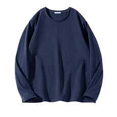 抖音得物高品质260克重磅精梳德绒保暖长袖T恤纯色打底针织衫DR00，男装T恤，电商A486