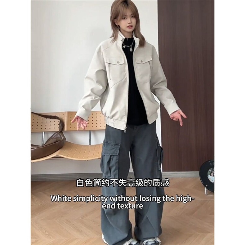 1506/QPU060/P72男生穿搭立领工装外套高级感飞行员棒球服,男装工装外套,星座1506