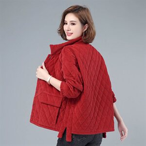 时尚新款灯芯绒加棉外套 保暖显瘦短款棉服 冬季必备女装棉衣图片