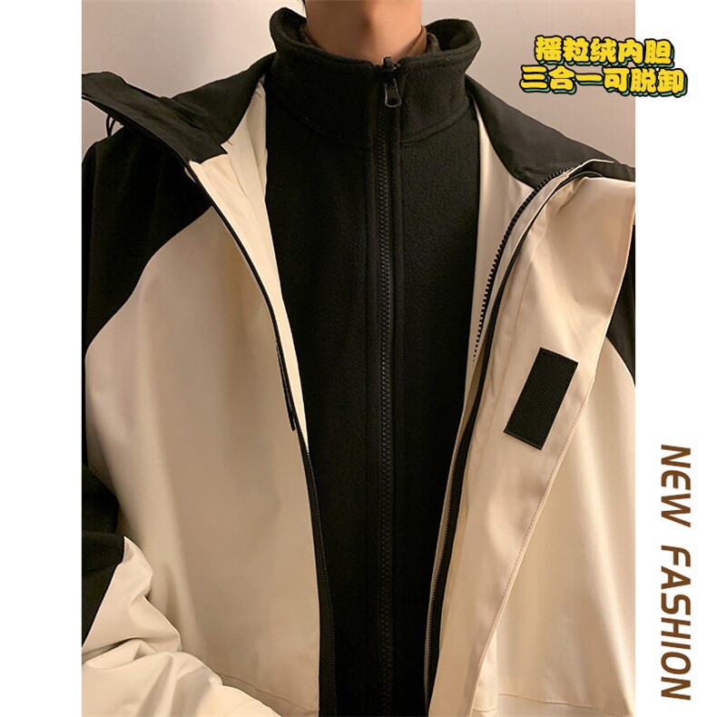 特批P130无差价冬oversize冲锋衣三合一摇粒绒内胆可脱卸外套M84,男装棉衣,电商A001