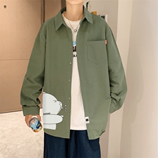 春季长袖衬衫男宽松港风衬衣男外套男CSCS281-P35，男装衬衫，电商B371