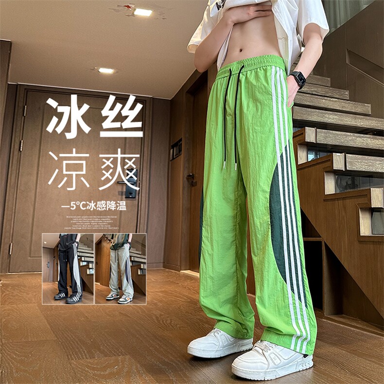 2024夏季新款内景大码织带撞色冰丝裤M-5XHK24609-特P30,男装休闲裤,电商A022