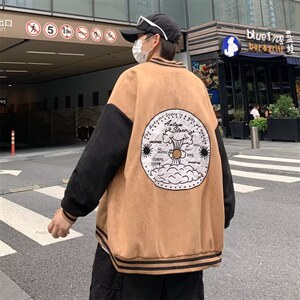 秋季高街ins设计感小众棒球服外套男潮牌ioversize夹克 W4881-P40图片
