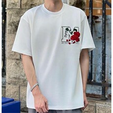 玫瑰花印花男士纯棉短袖t恤夏季简约百搭半袖ins潮牌体恤，男装T恤，星座1210-1
