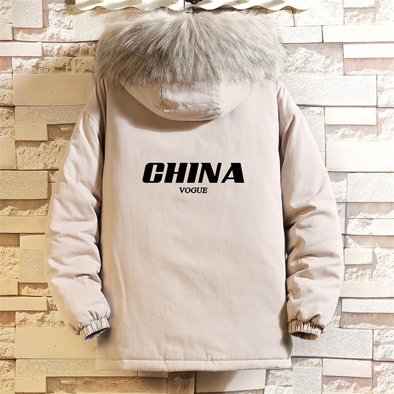 MM48001-P130 冬季大毛领衣男士大码加厚袄男服 砖墙挂拍图片