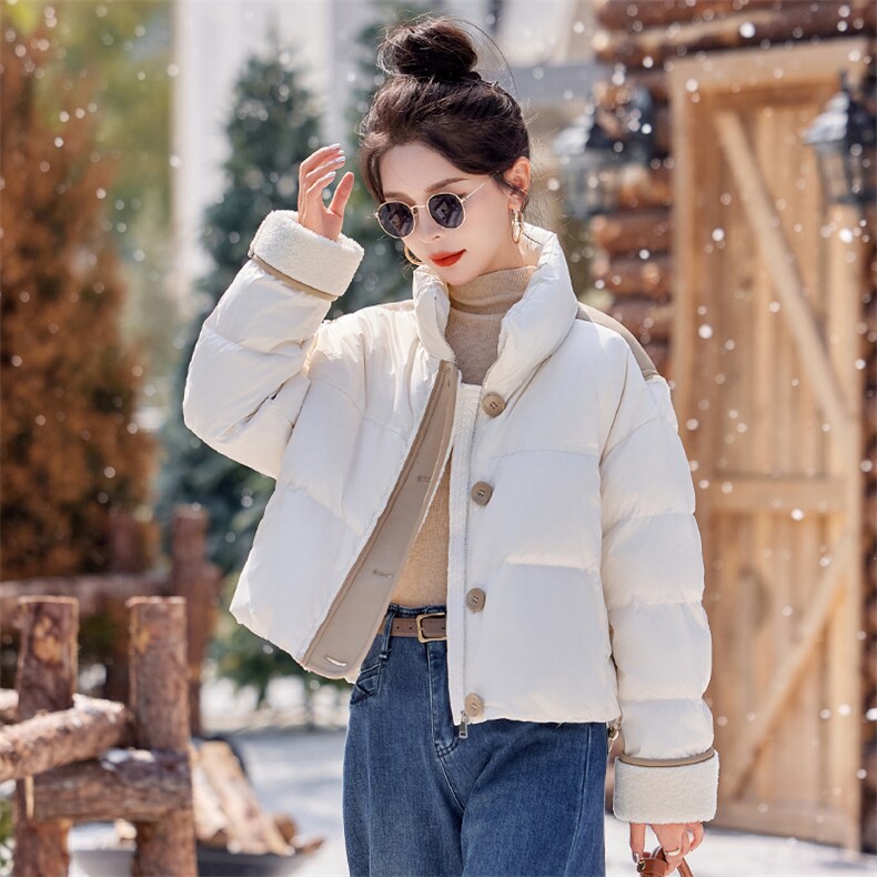 新款冬季时尚潮流女装羽绒服女保暖轻薄显瘦短款外套百搭显高显瘦设计,女装羽绒服,浪花E族（衣布洛）