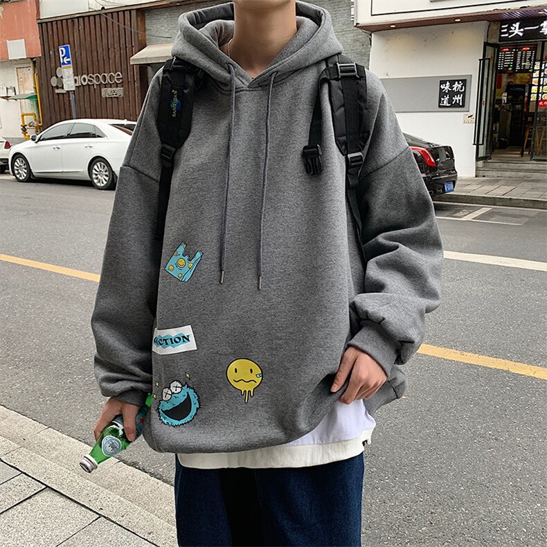 A040-WY2079-P40连帽卫衣男加肥加大码胖子棒球服外套,男装卫衣,电商A040