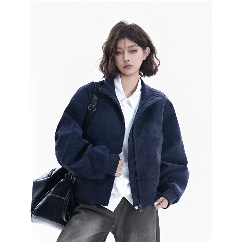 考拉同款美式街头设计感皮衣外套女秋季宽松飞行夹克FY169P88,男装夹克,星座1013-5