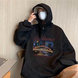 已注册抖音直播得物高品质麂皮绒宽松男连帽卫衣外套W7033P55控79图片