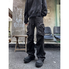 美式高街vibe痞帅机能褶皱大口袋工装裤男宽松休闲长裤K5928-P49，男装休闲裤，星座412-3
