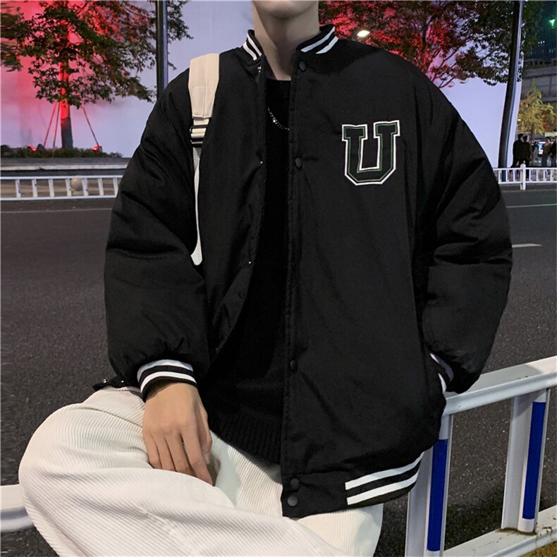 美式棒球棉服男女潮牌ins冬季加厚棉衣港风宽松棉袄外套M8022-P60,男装棉衣,星座1008