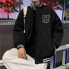 美式棒球棉服男女潮牌ins冬季加厚棉衣港风宽松棉袄外套M8022-P60，男装棉衣，星座1008