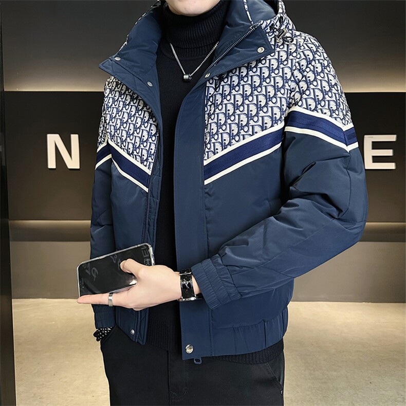 潮牌印花男士羽绒服标50白鸭绒连帽保暖外套 B317/9520/P215图片
