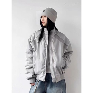 美式硬汉解构拼接加厚棉服男女款冬季保暖百搭立领棉衣TT669 P84图片