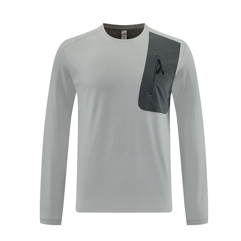 2025年秋季长袖圆领宽松型运动长袖，男装T恤，玖雅羊绒