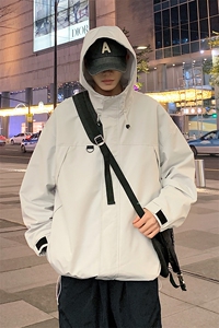 新款连帽冲锋衣夹克男中性风港风潮流休闲外套JK2365-P65图片