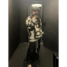 慵懒风马海毛绳索图案毛衣款高级感复古针织上衣MY050特P65，男装针织衫/毛衣，星座908-1