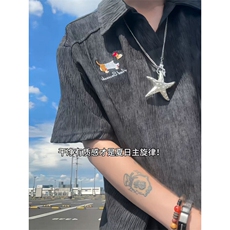 XZ809A/TZSY07套装P55/控68冰丝扎染刺绣腊肠狗POLO衫，男装Polo衫，星座809A(原222-1)