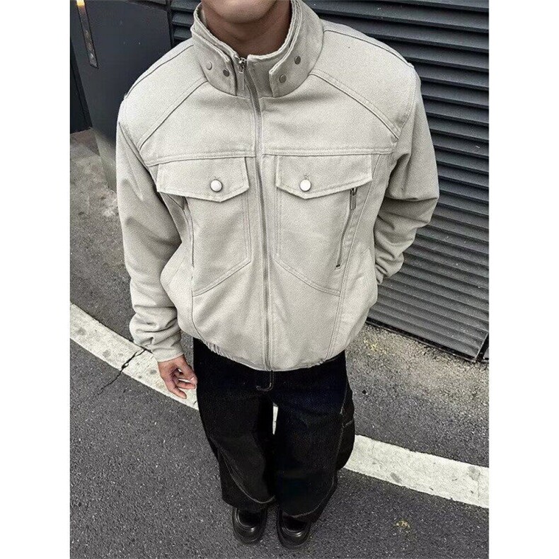 蛇年限定美式座山雕棉服男款冬季毛领剪裁解构夹克厚外套,男装夹克,星座506A
