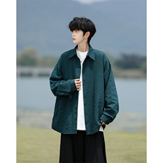 8XL-M泡泡纱盐缩肌理长袖衬衫男夏季冰丝外套防晒衬衣CS29007P40，男装衬衫，电商B312