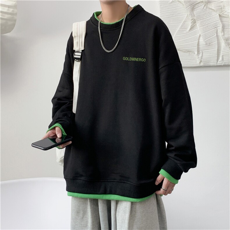 圆领简约卫衣男ins潮牌春秋hiphop日系情侣宽松高街上衣T719-P35,男装卫衣,星座512-4