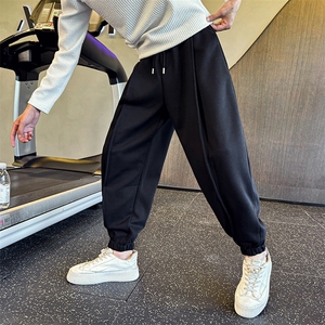 CK7186-加绒常规都有-P68控98潮牌束脚卫裤男款高级感弯刀休闲裤图片