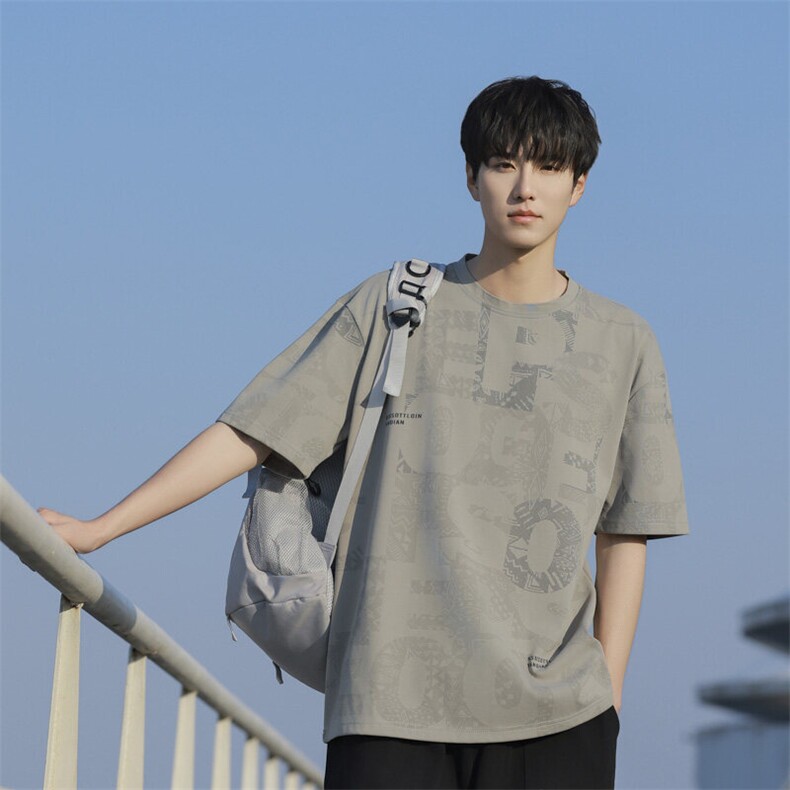 7A抗菌夏季大码潮流时尚动漫印花男士短袖,男装T恤,星座1107-1