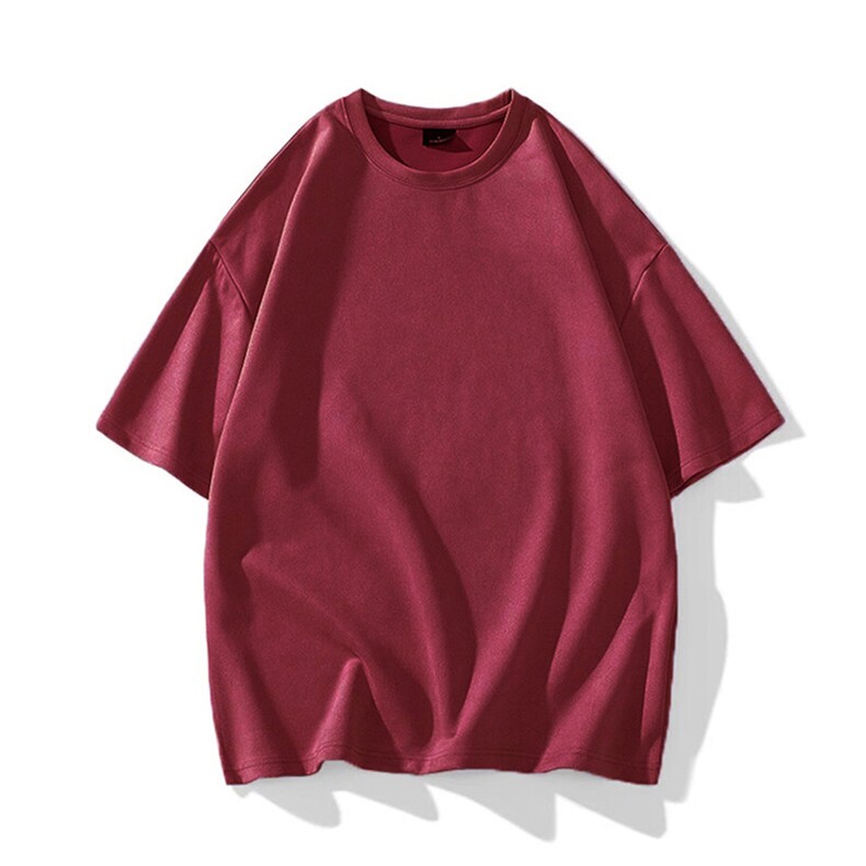 抖音得物直播高品质二开240克美式高街麂皮绒光版纯色短袖t恤12.5，男装T恤，电商A486-1