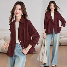 单件女士2026年春季日常聚对苯二甲酸乙二酯(涤纶)纯色拉链，女装短外套，悦祺