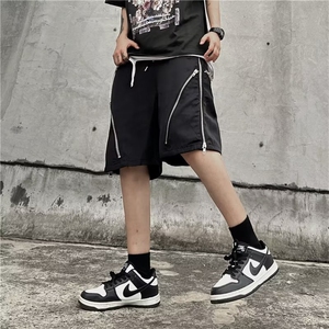 美式高街拉链机能工装短裤男夏季薄款冲锋裤宽松五分裤D98-P40图片