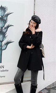 冬季新品，羊羔毛领大衣，减龄时尚图片