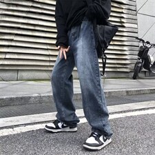 欧美高街vibe裤子ins潮牌牛仔裤男宽松直筒阔腿长裤春秋N819-P46，男装牛仔裤，星座1008
