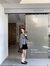 小香风波点翻领短外套女2025秋季时尚新款设计感小个子气质上衣，女装套装/套裙，2D034