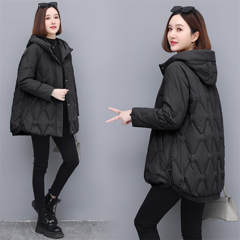 时尚气质休闲连帽羽绒服修身显瘦保暖外套,女装羽绒服,依恋蒂丝