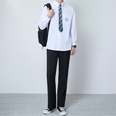 dk制服男全套衬衣套装班服长袖领带学生休闲百搭jk纯白衬衫西装，男装西服套装，星座601-1