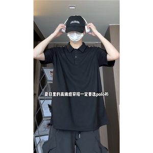 PL9001-P20-控39-大量现货POLO衫男短袖T恤潮牌纯色翻领透气网眼图片