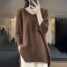 2025年秋季长袖通勤时尚百搭通勤简约休闲，女装羊毛衫，秋双羊绒