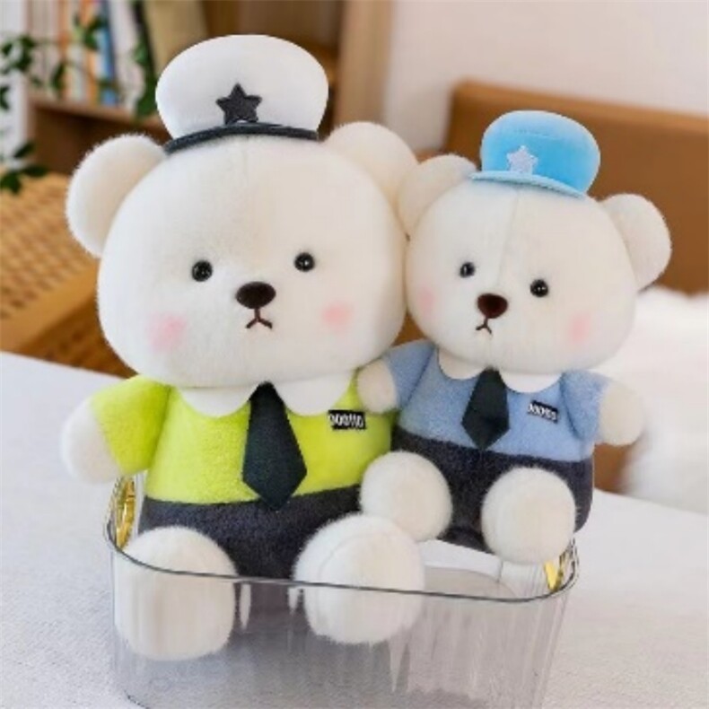 警察小熊可爱精品超萌毛绒玩具穿衣小熊熊，卓淼玩具厂