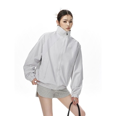 美式罗纹拼接袖子褶皱大码M-5XL教练夹克女JK78056P69控105，女装短外套，星座226-1