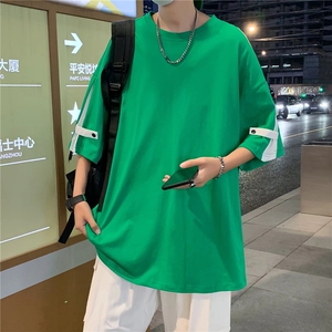 日常青春流行标准ins时尚潮牌潮T恤男五分袖夏季圆领TX24 P30图片