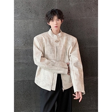 美式覆古垫肩皮衣外套男士冬新款潮PU机车服皮夹克短款W6844-P77，男装夹克，星座412-3