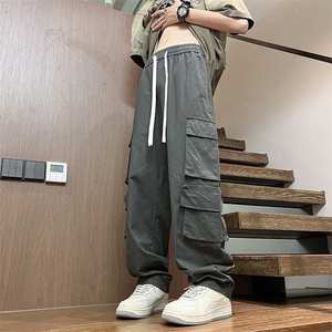 2025春夏款港风纯棉宽松休闲百搭工装裤休闲裤K24122-P60图片